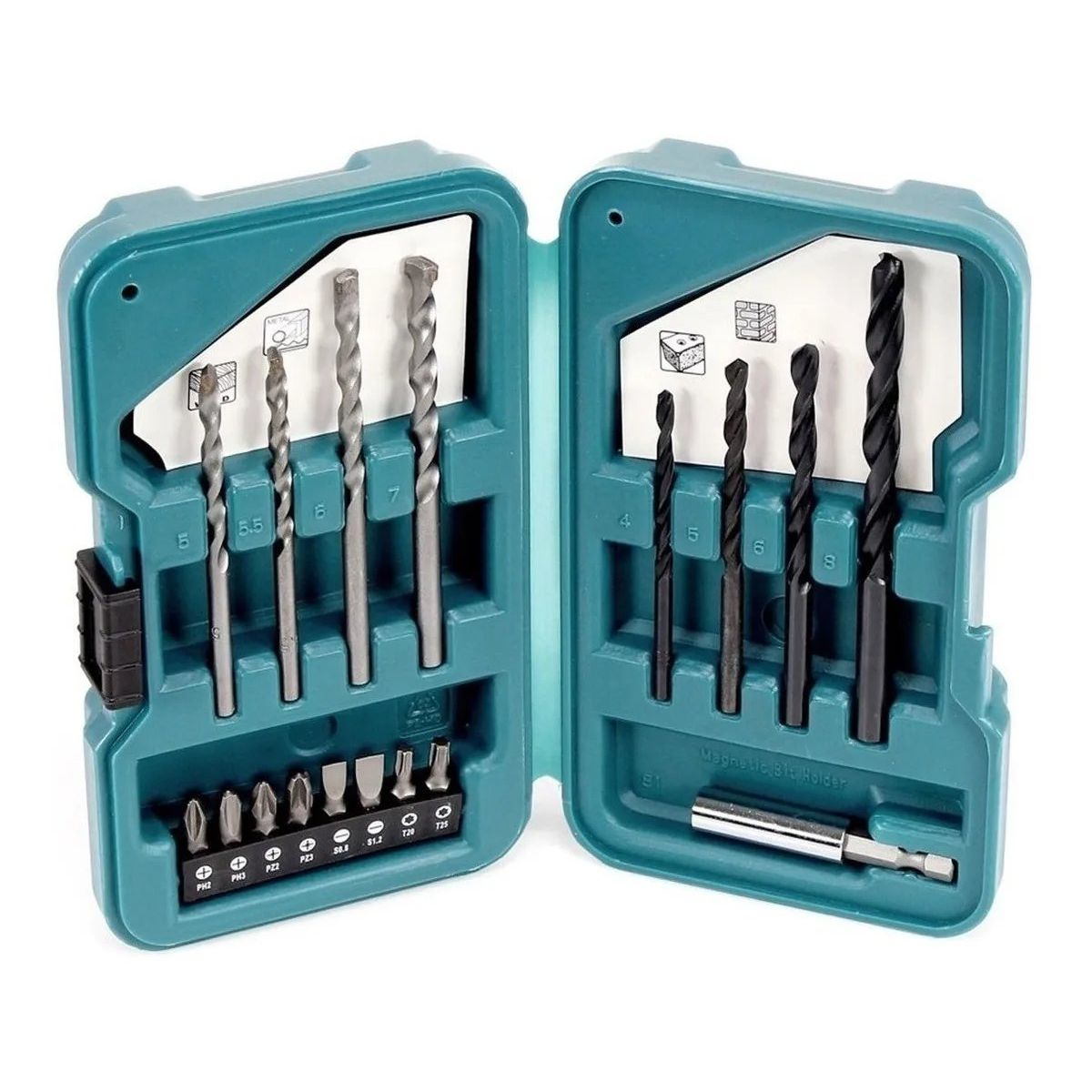 MAKITA - Set Puntas Brocas Madera Metal Concreto 17pcs Makita D-40216