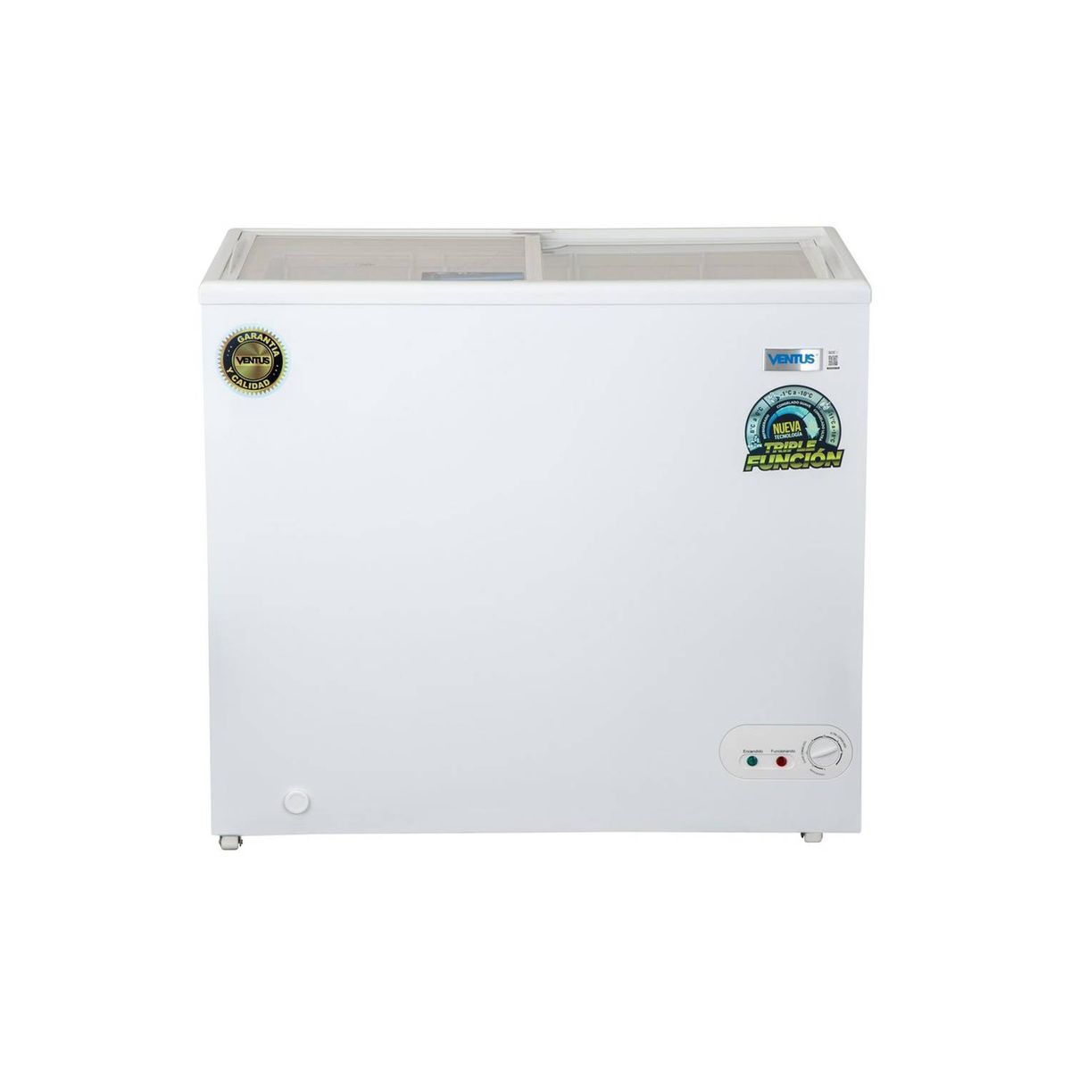 VENTUS - Ventus Conservadora CTV-210 Tapa Vidrio Dual 210 Lts