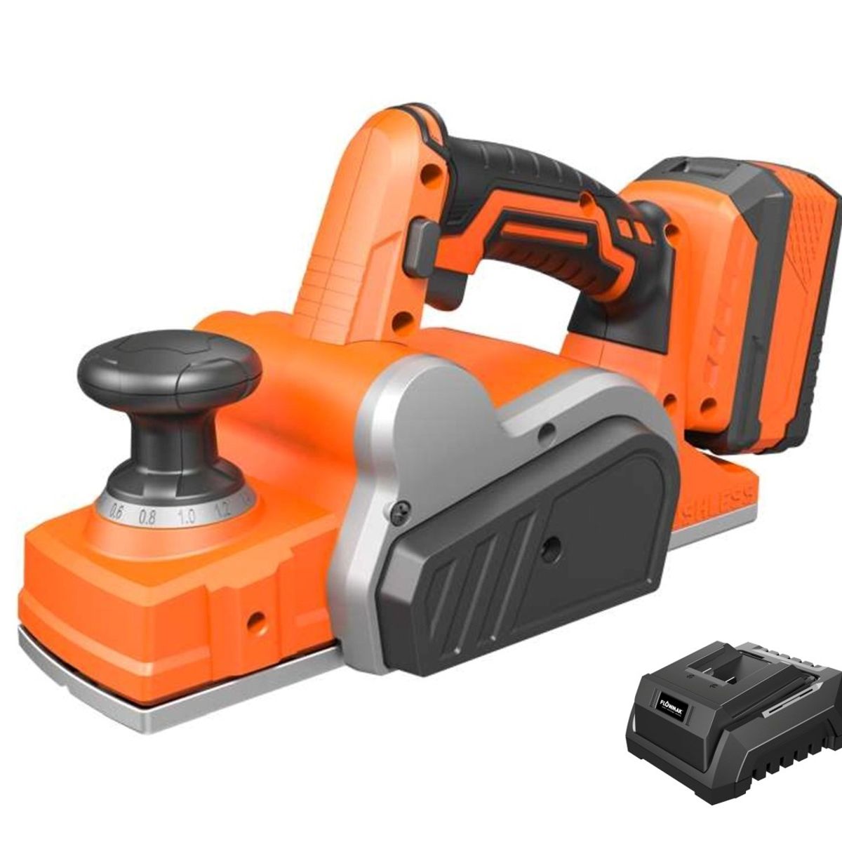 FLOWMAK - Cepillo inalámbrico 82mm 18V incluye batería y cargador