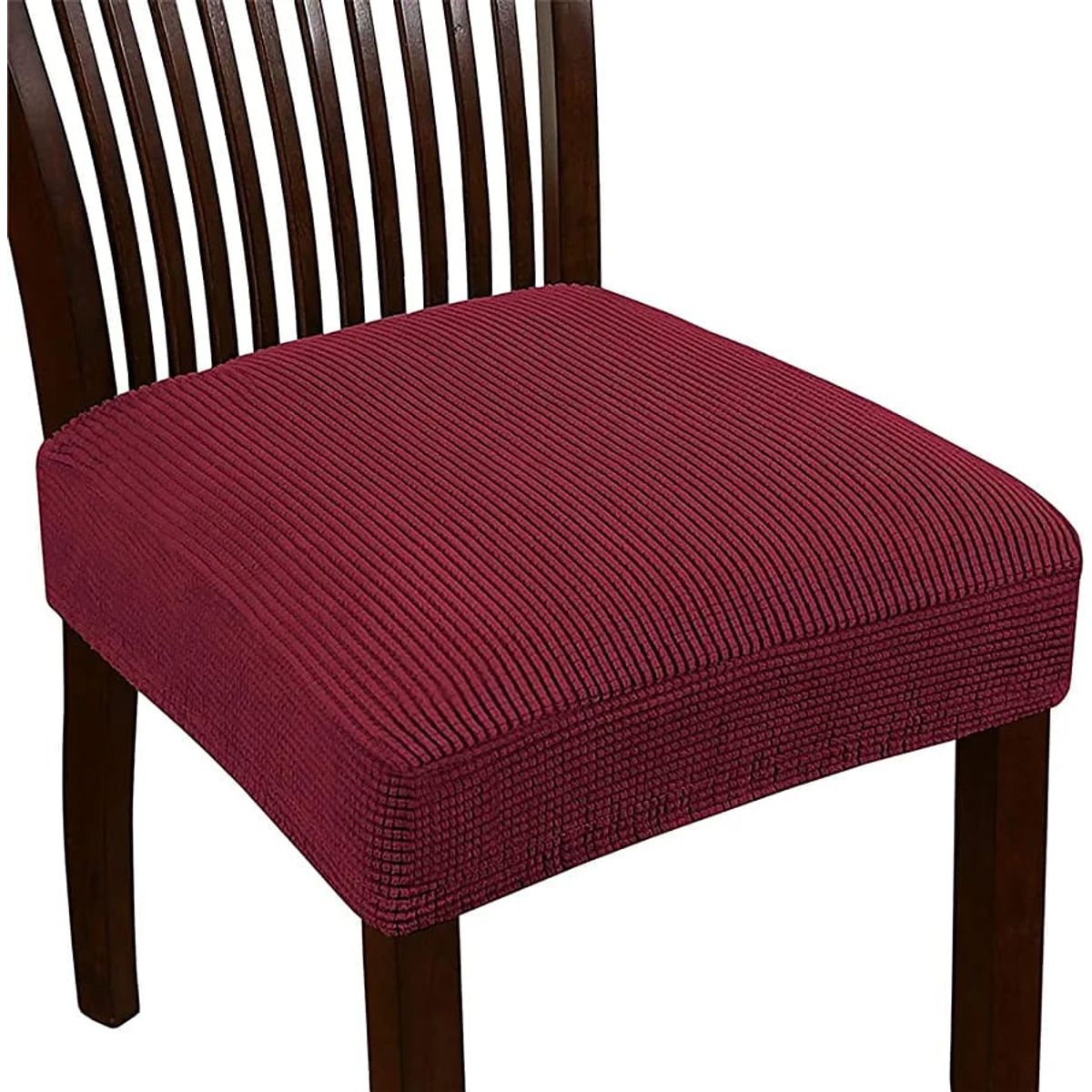 GENERICO - pakc de 6 cubre asiento unicolor burdeo funda tela cuadrille