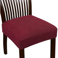 GENERICO - Pakc de 6 cubre asiento unicolor burdeo funda tela cuadrille