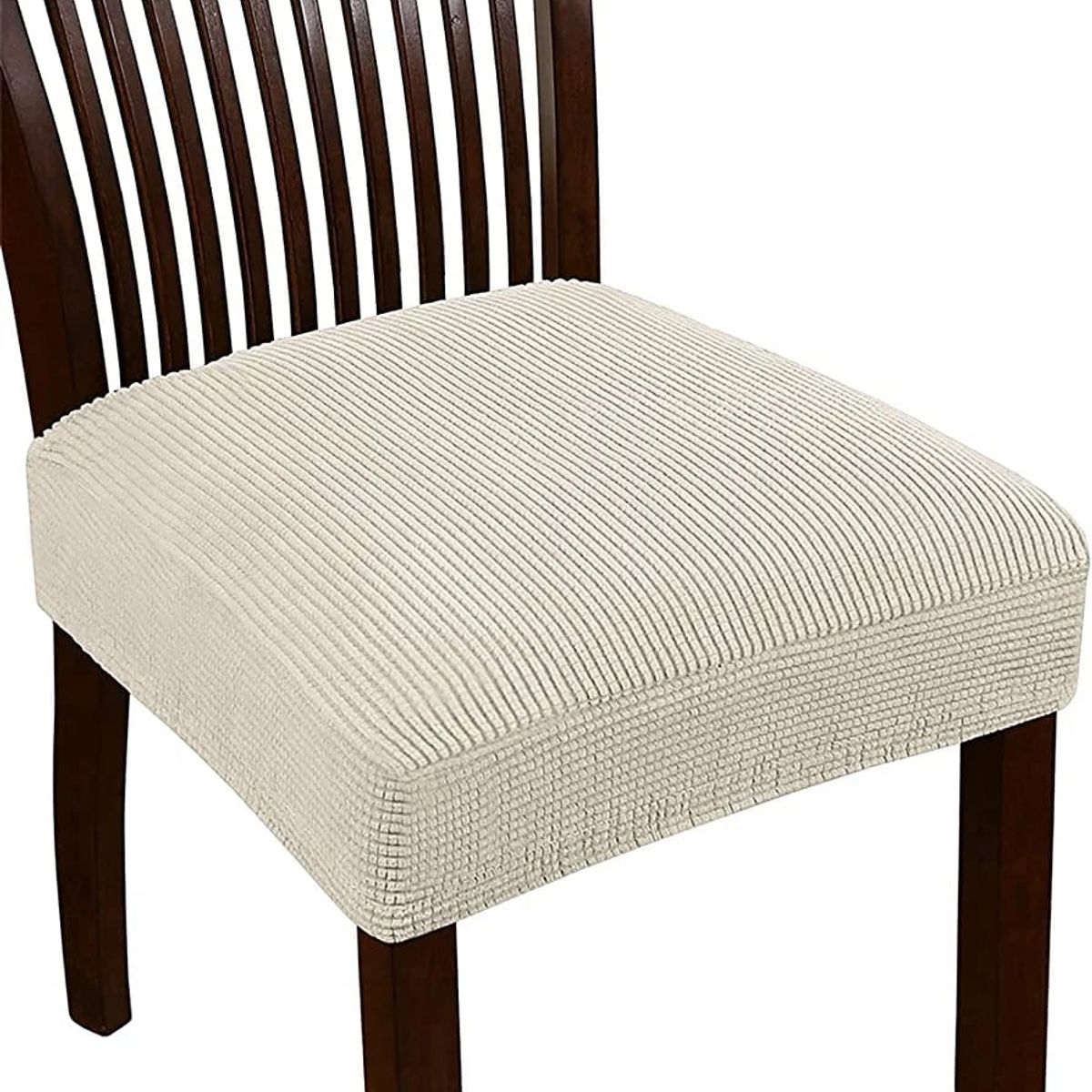 GENERICO - pakc de 6 cubre asiento unicolor crema funda tela cuadrille