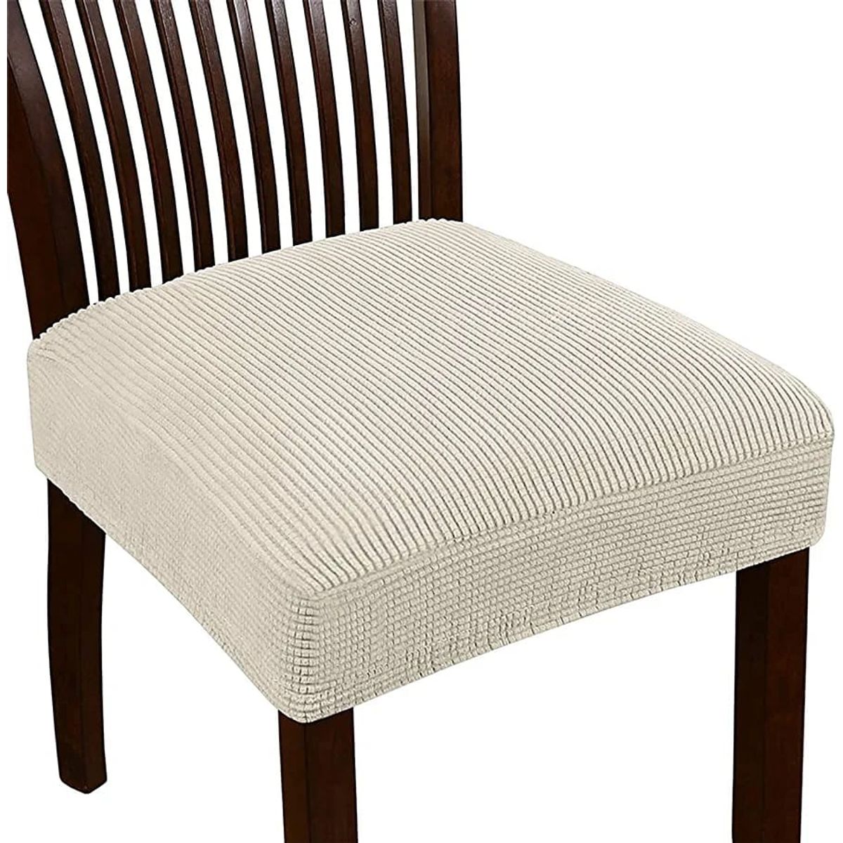 GENERICO - pakc de 6 cubre asiento unicolor crema funda tela cuadrille