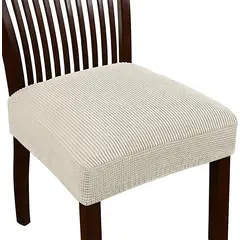 GENERICO - Pakc de 6 cubre asiento unicolor crema funda tela cuadrille