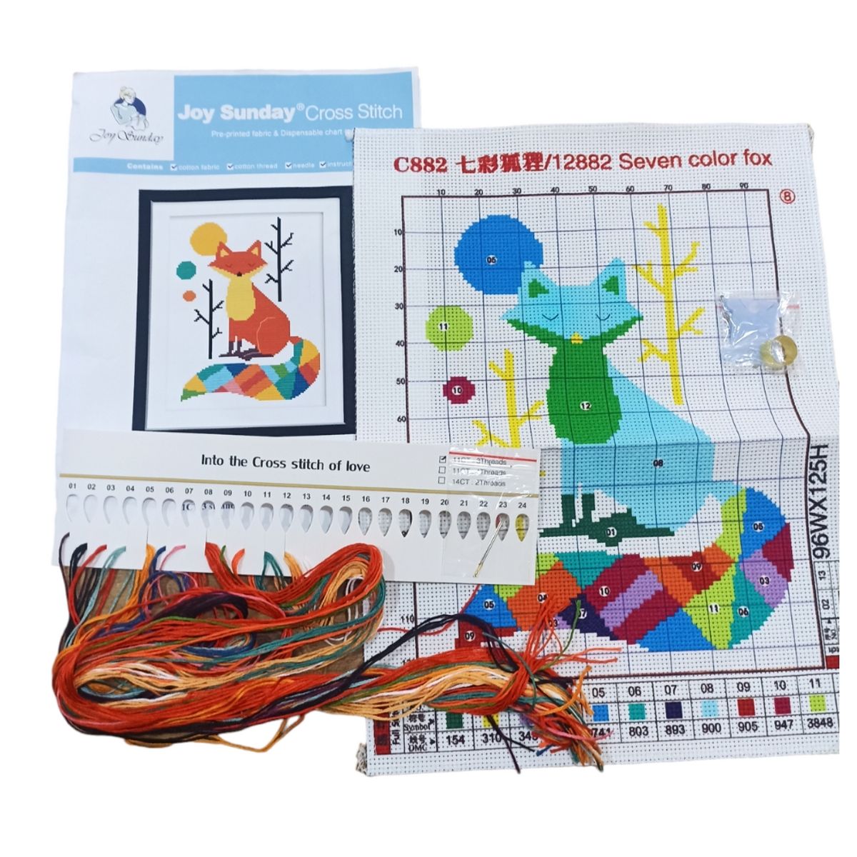 GENERICO - Kit Punto Cruz Zorro Colores 11ct - Eneventas