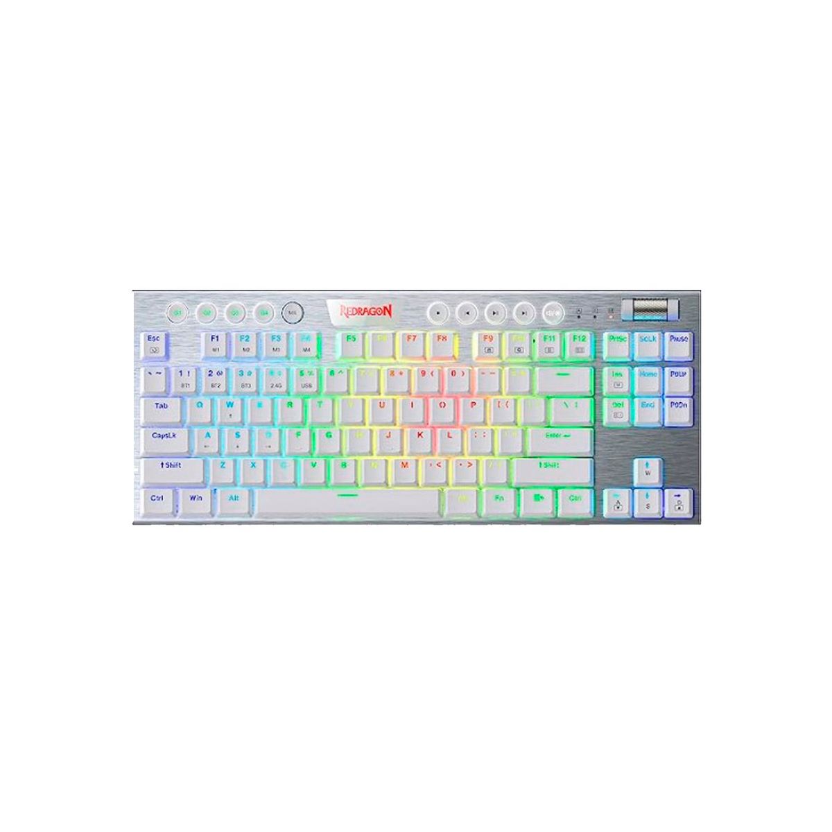 REDRAGON - Teclado Gamer Redragon Horus TKL White K621 Sw Red Wireless