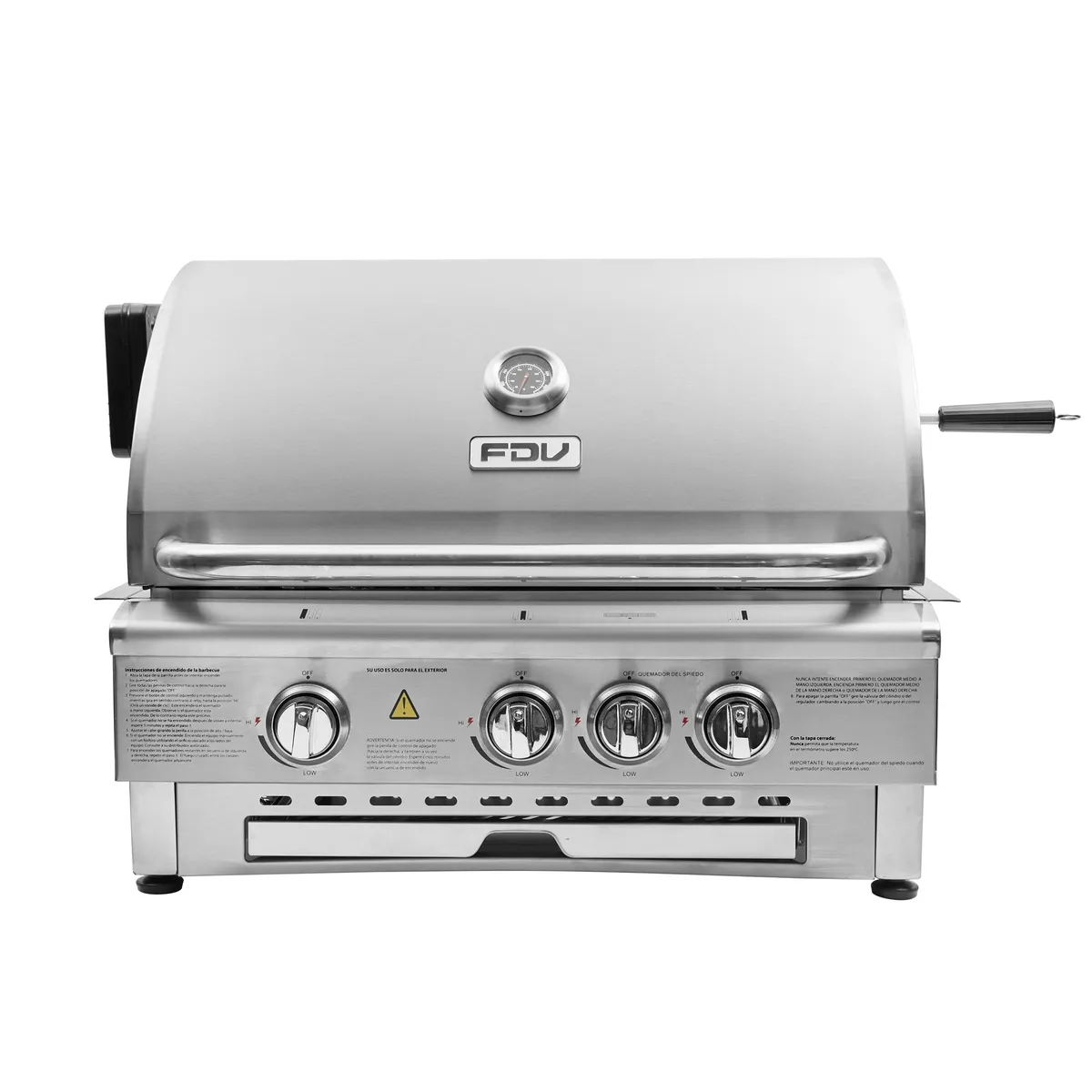 FDV - Parrilla Deluxe 3Q Gas Licuado + Spiedo FDV