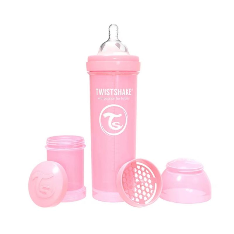 TWISTSHAKE - Mamadera Anti -Cólicos Twistshake 330 ml - Rosa