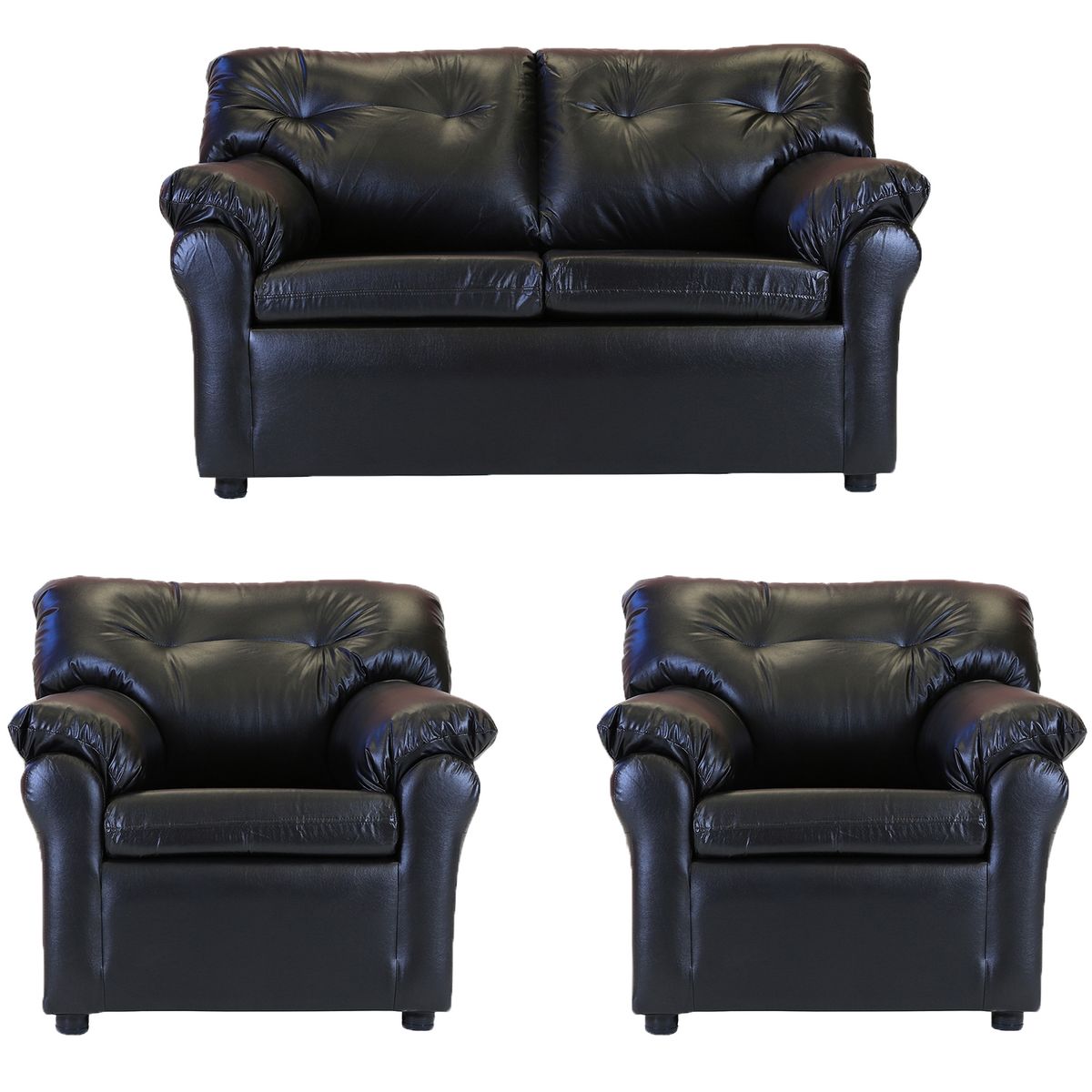 MUEBLES AMERICA - Living América 211 Cuero Sintético Negro
