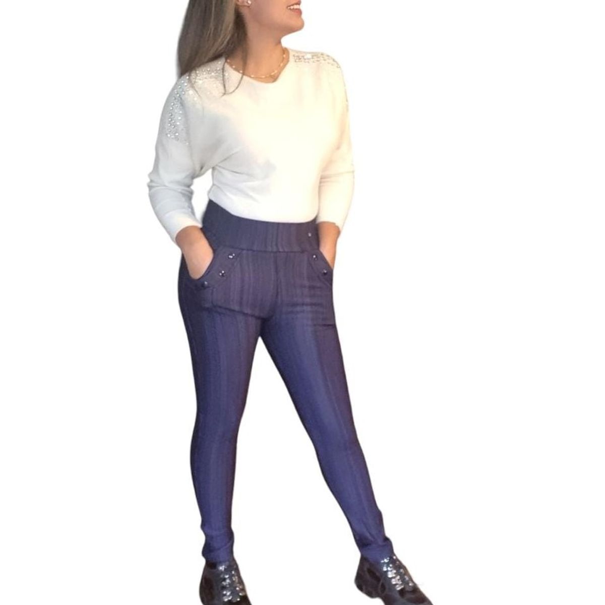 AGW - Pack 3 Calzas Mujer Tipo Jeans Forrada Polar