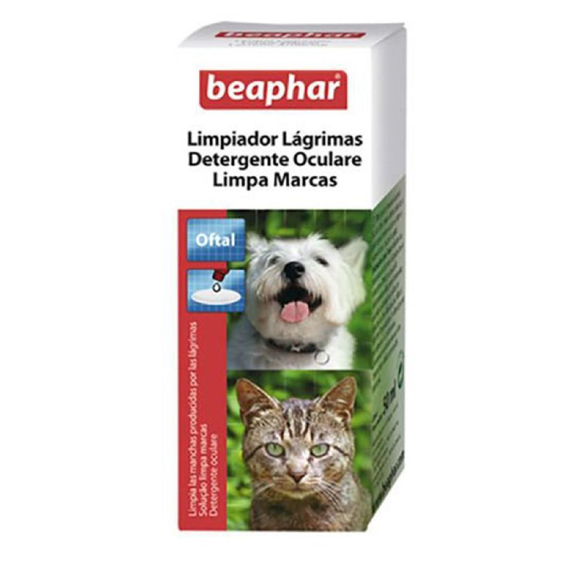 BEAPHAR - OFTAL 50 mL Limpiador de Lágrimas Perro y Gatos Beaphar