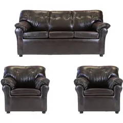 MUEBLES AMERICA - Living América 311 Cuero Sintético Café