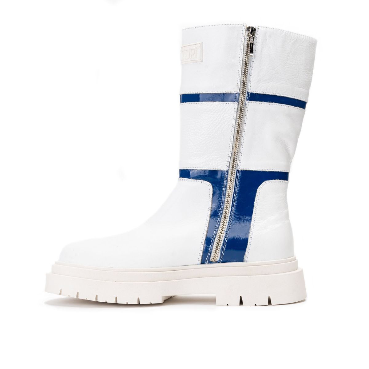 LANDAZURI - Bota Cuero Reah Blanco Azul Landazuri