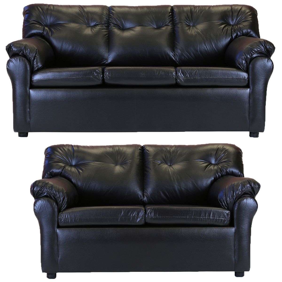 MUEBLES AMERICA - Living América 32 Cuero Sintético Negro