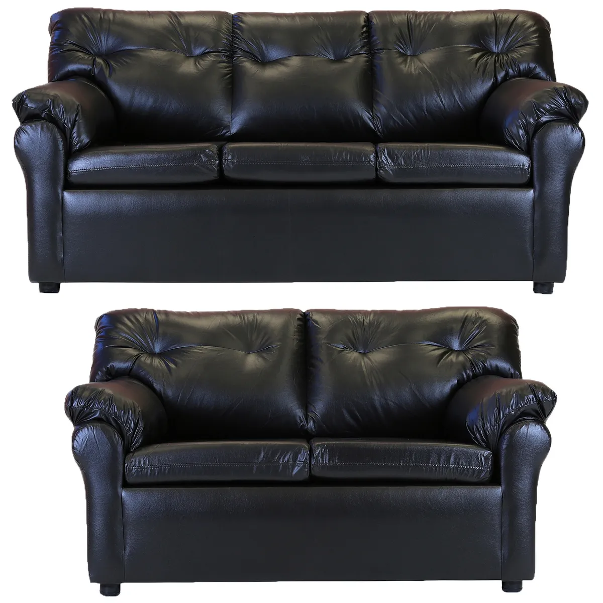 MUEBLES AMERICA - Living América 32 Cuero Sintético Negro