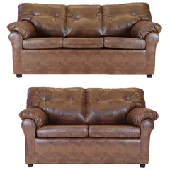 MUEBLES AMERICA - Living América 32 Cuero Sintético Caramelo