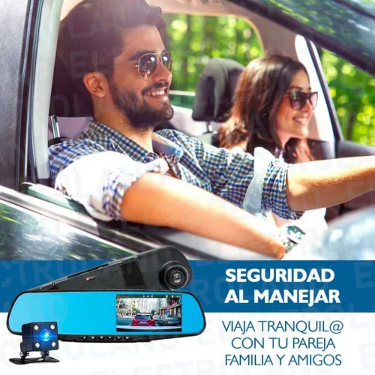 GENERICO - Espejo Retrovisor Con Camara Full Hd  Camara De Retroceso.