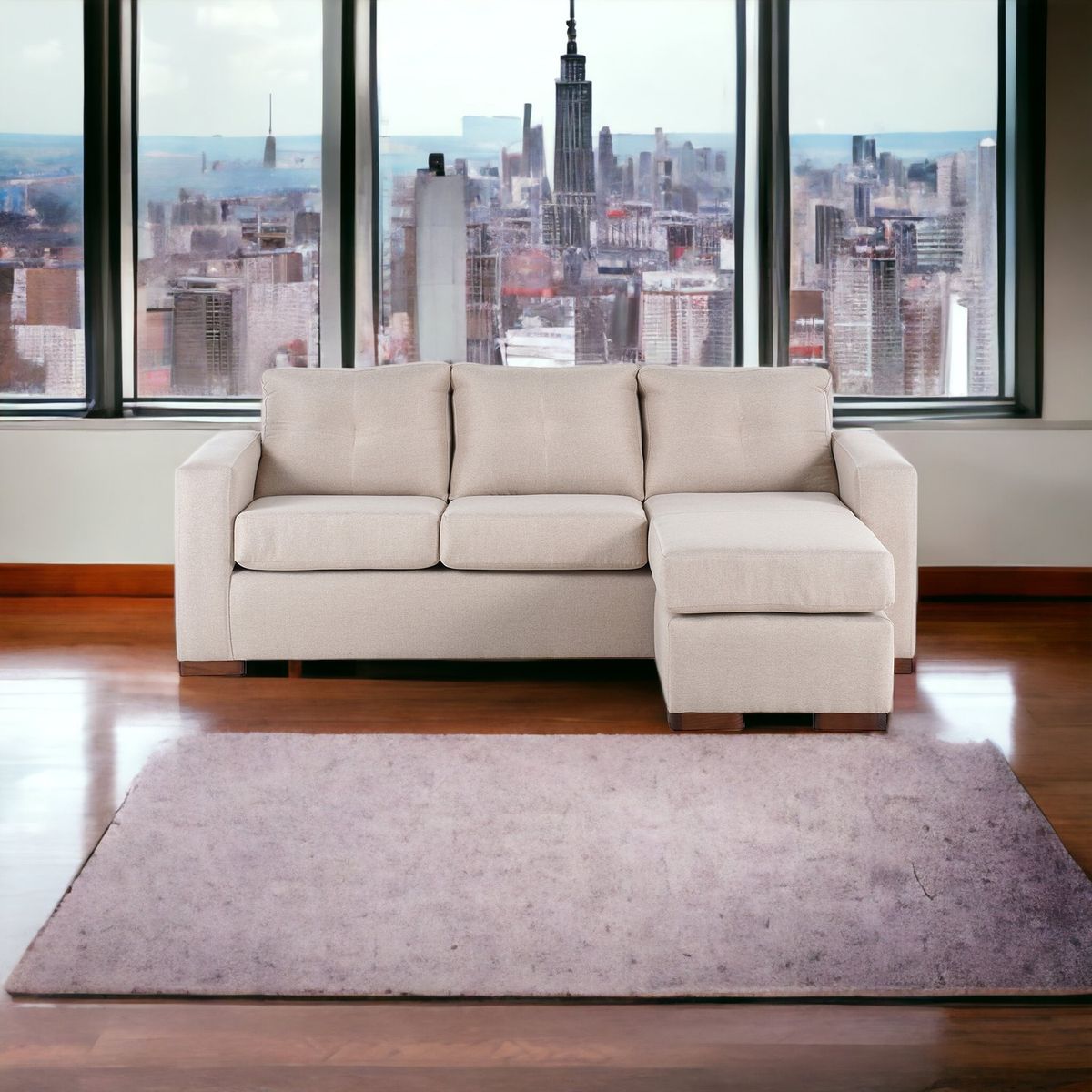 MUEBLES AMERICA - Seccional Multiposiciones Magic Tela Lino Beige