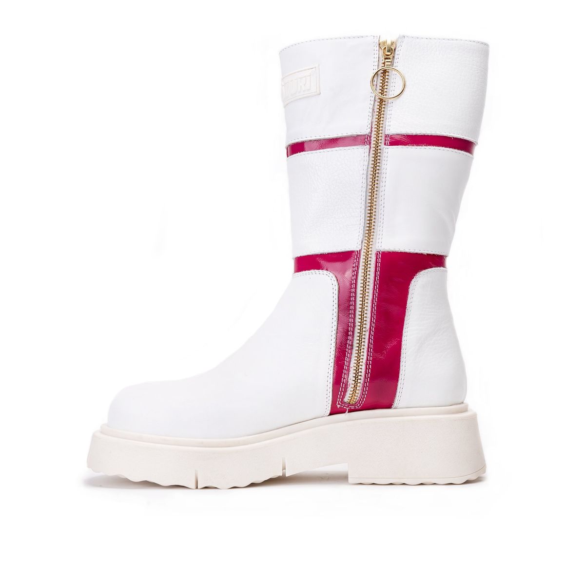 LANDAZURI - Bota Cuero Rea Blanco Fucsia Landazuri