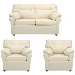 MUEBLES AMERICA - Living América 211 Cuero Sintético Beige