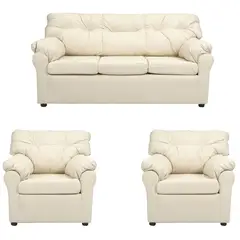 MUEBLES AMERICA - Living América 311 Cuero Sintético Beige