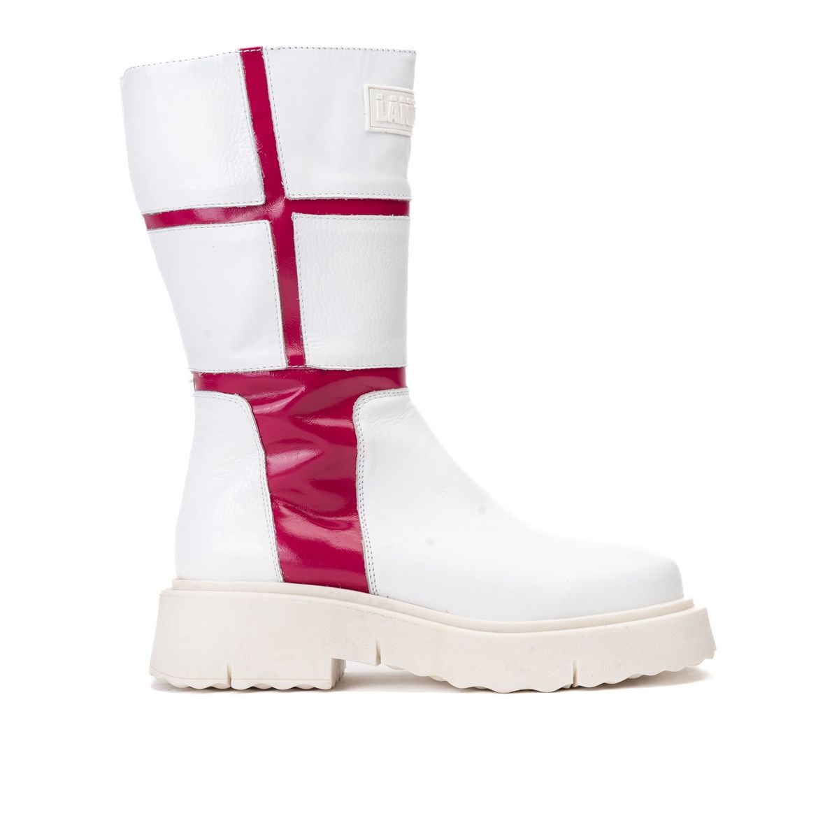 LANDAZURI - Bota Cuero Rea Blanco Fucsia Landazuri