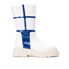 LANDAZURI - Bota Cuero Rea Blanco Azul