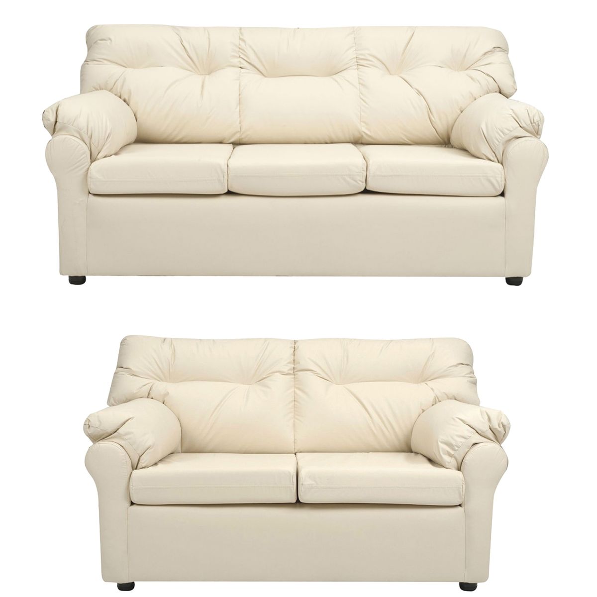 MUEBLES AMERICA - Living América 32 Cuero Sintético Beige
