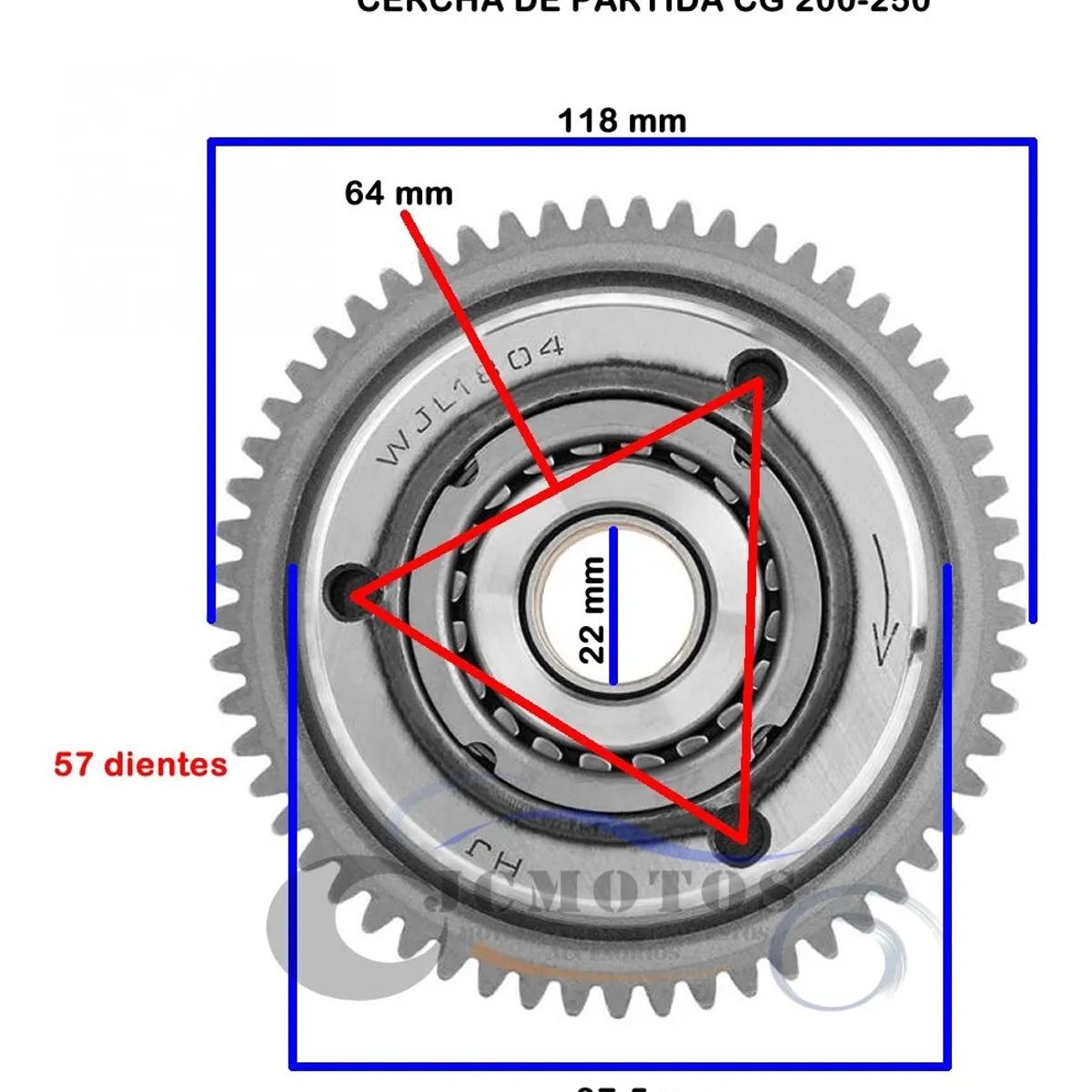 GENERICO - Cercha / Bendix De Partida Completa Moto 200 Cc (lx/cg/jl)