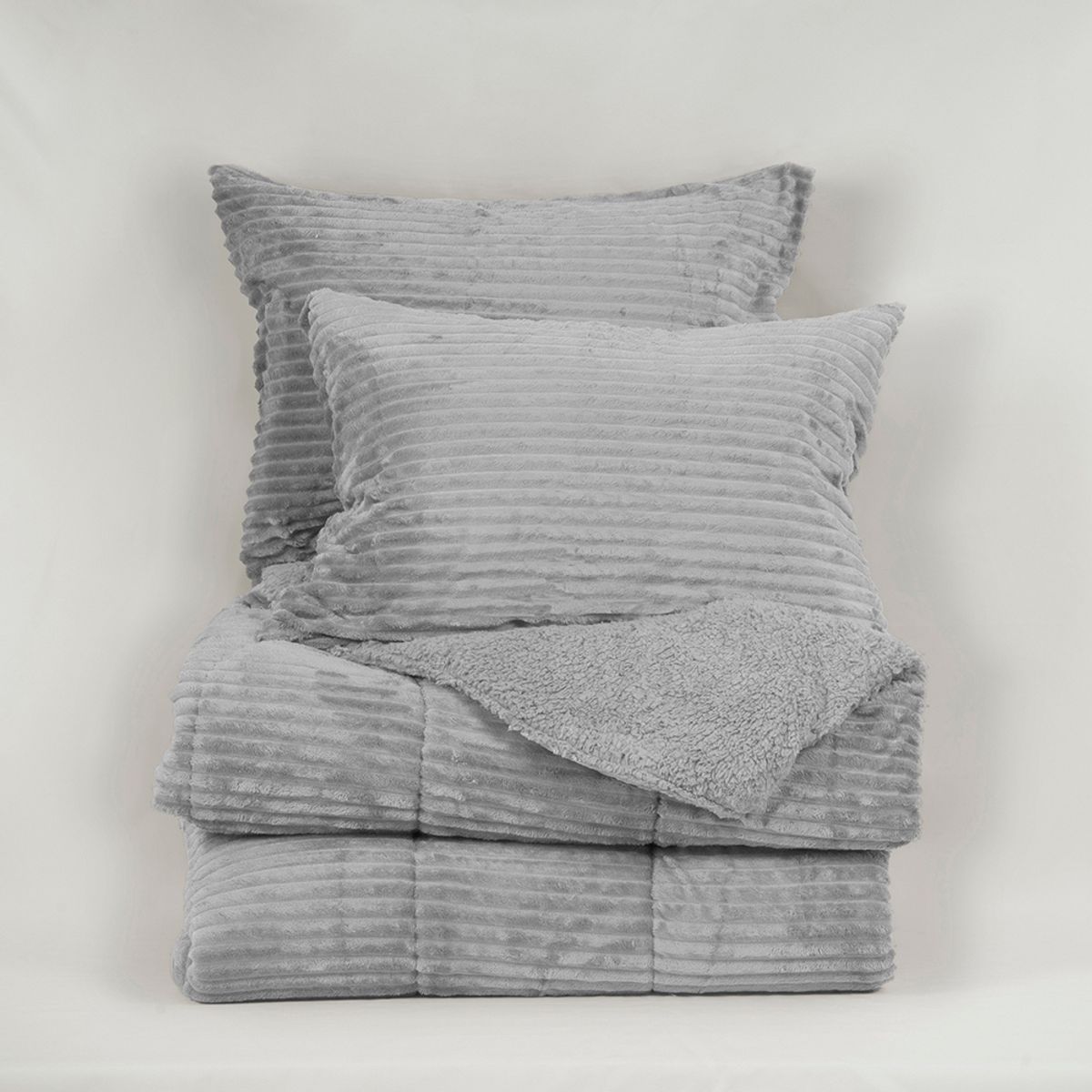 MASHINI - Plumon Corduroy Coral Sherpa King Gris