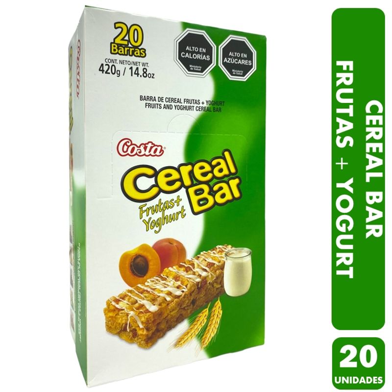 COSTA - Barra de Cereal Bar Frutas y Yoghurt (Caja con 20 unidades)