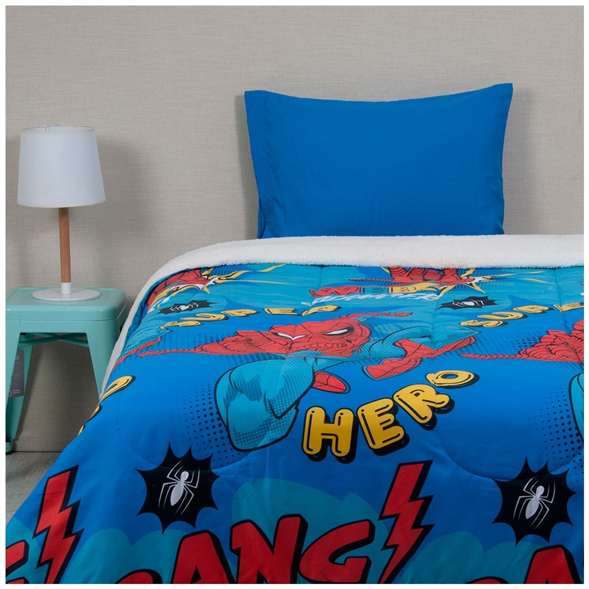 DISNEY - Plumón Microfibra Sherpa Single Spiderman Super He