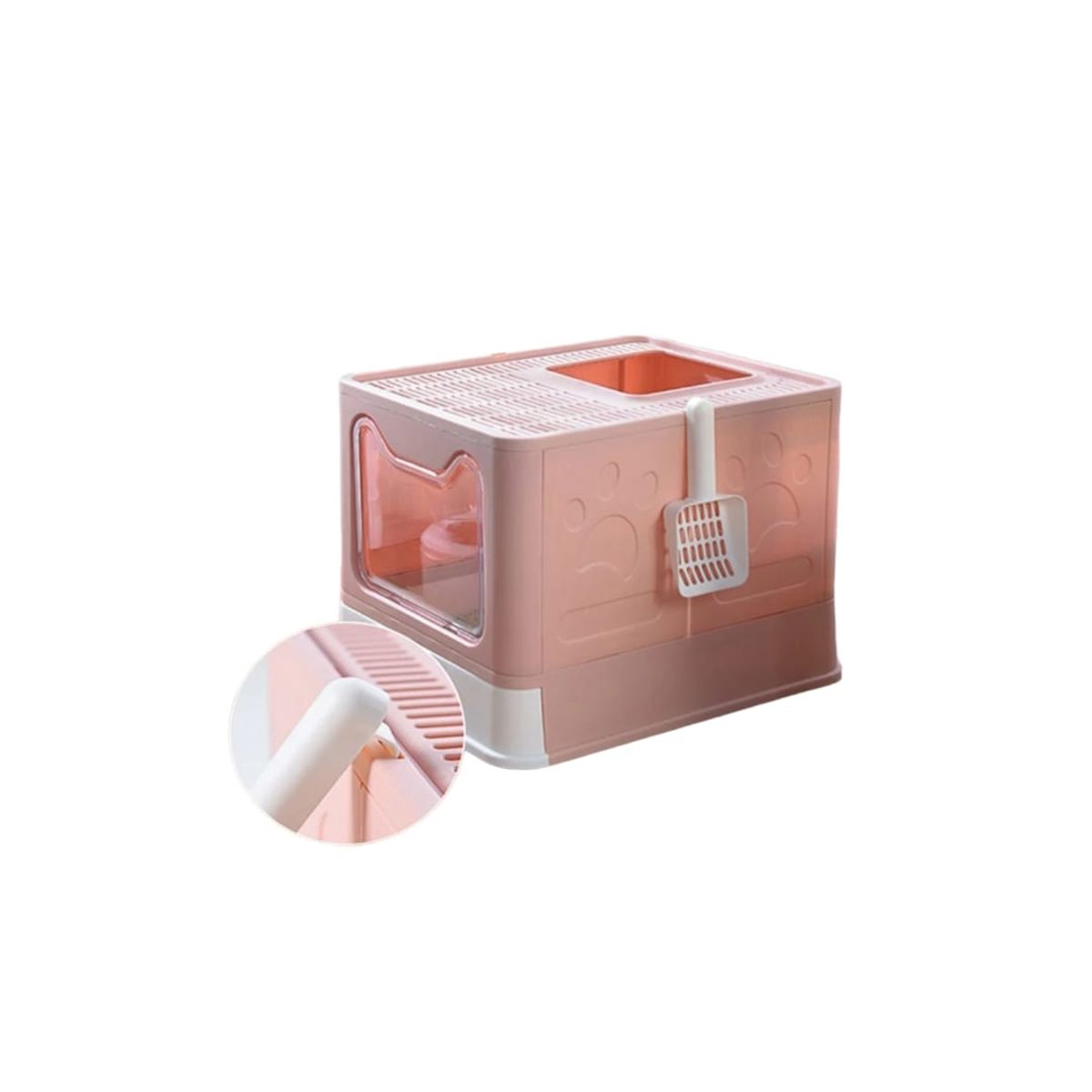 GENERICO - Arenero Para Gatos Bandeja Cuadrada Cerrada