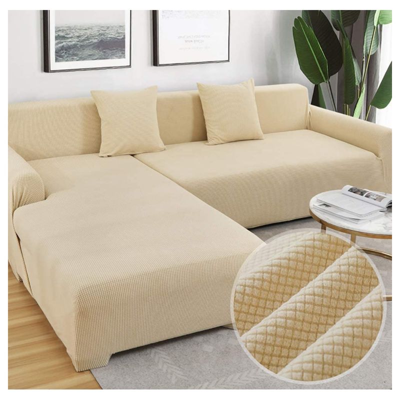 GENERICO - FUNDA CUADRILLE PROTECTORA PARASILLON SECCIONAL TIPO L COLOR BEIGE