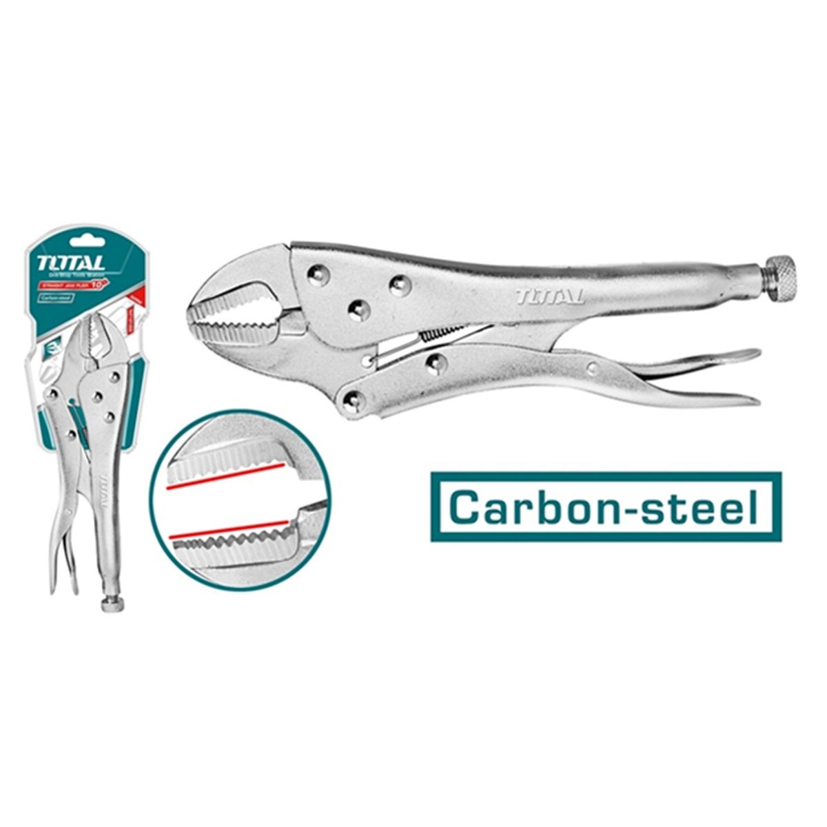 TOTAL TOOLS - Alicate Caiman De Presion Boca Recta 10 PuLG Total Tht191002