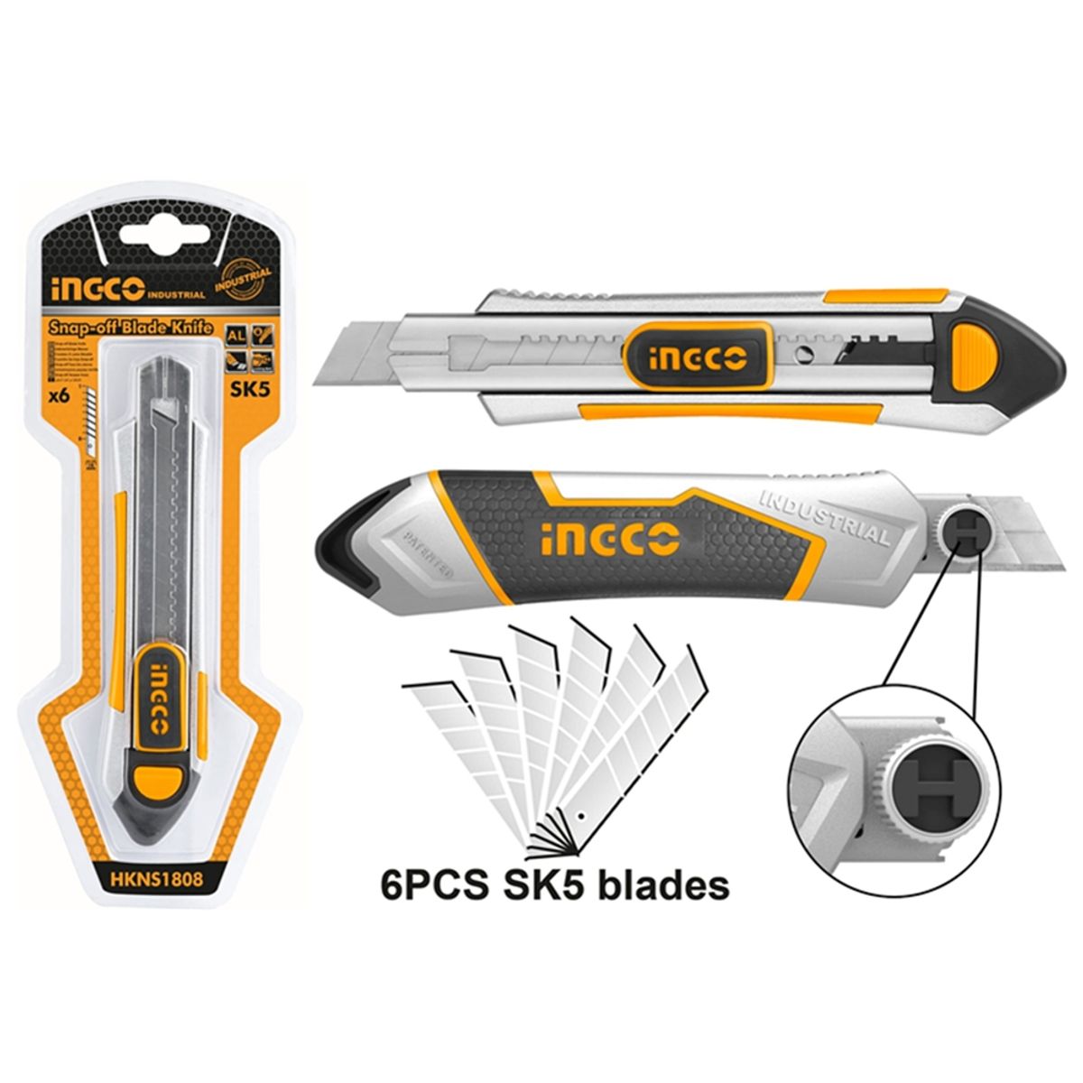 INGCO - Corta Carton Cuchillo Cartonero 18mm X 100mm Ingco Hkns1808