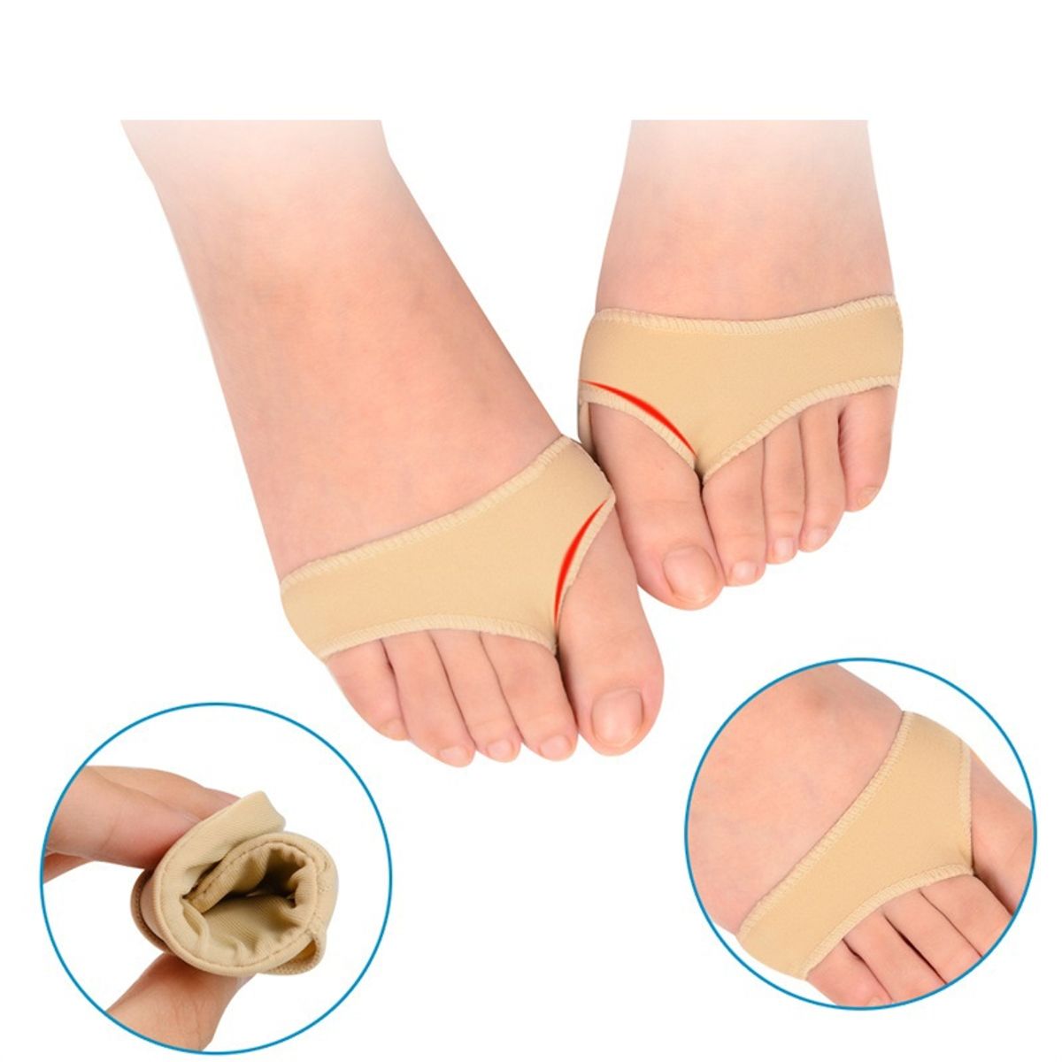 GENERICO - Almohadilla Metatarsal Dedos Pies Soporte Metatarso 2 Unidades