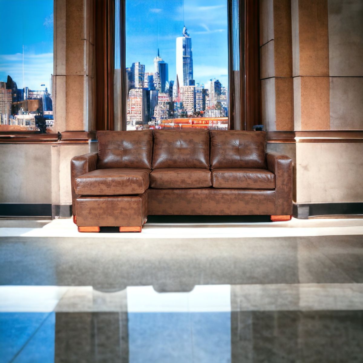 MUEBLES AMERICA - Seccional Multiposiciones Magic Pu Caramelo