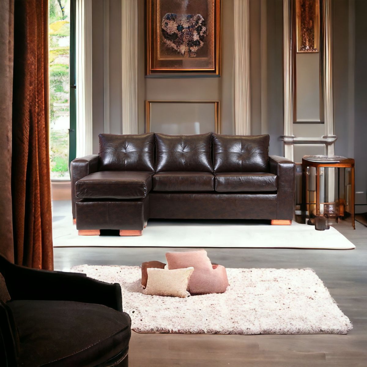 MUEBLES AMERICA - Seccional Multiposiciones Magic Pu Café Moro