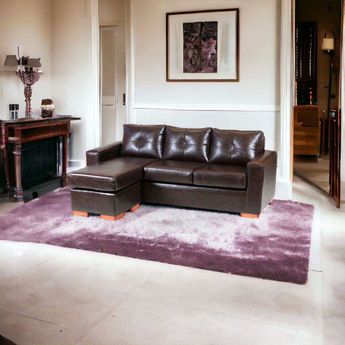 MUEBLES AMERICA - Seccional Multiposiciones Magic Pu Café Moro