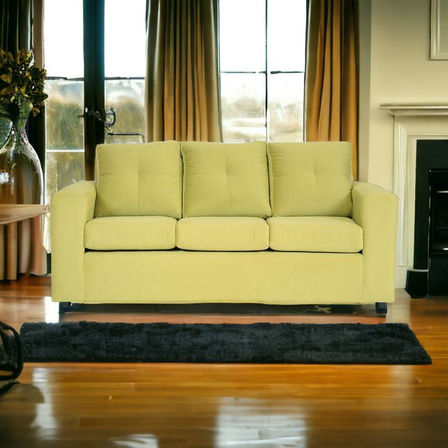 MUEBLES AMERICA - Sofá Emilia 3 Cuerpos Tela Pistacho