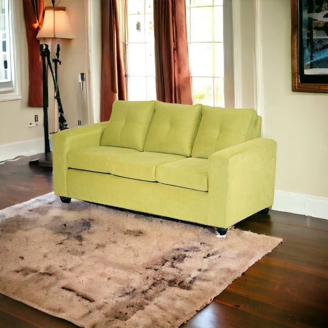 MUEBLES AMERICA - Sofá Emilia 3 Cuerpos Tela Pistacho