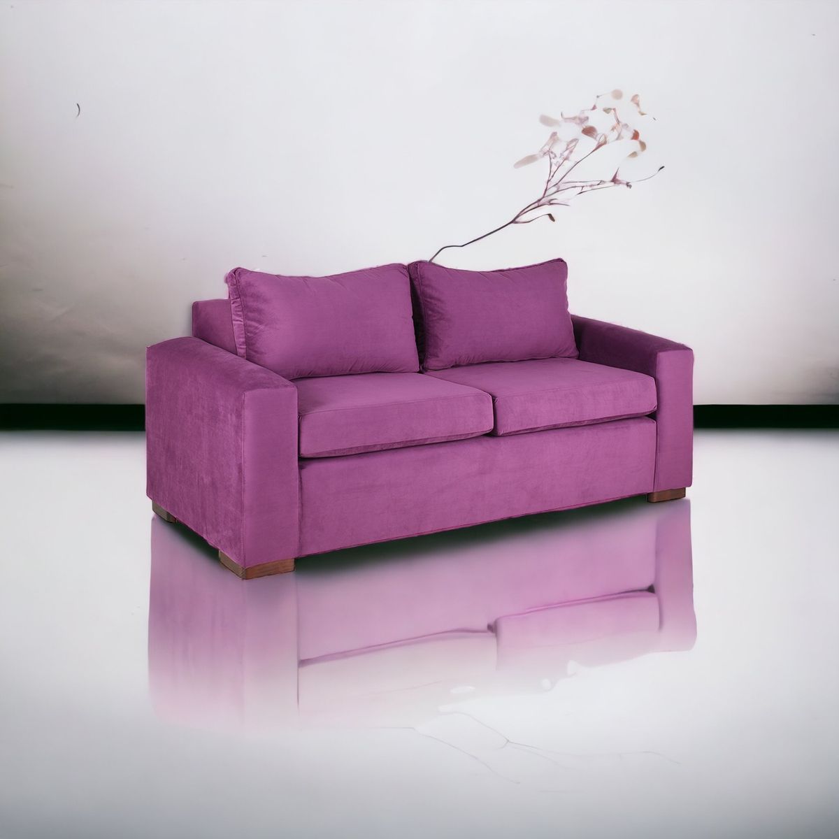 MUEBLES AMERICA - Sofá Neo 3 Cuerpos Tela Felpa Lila