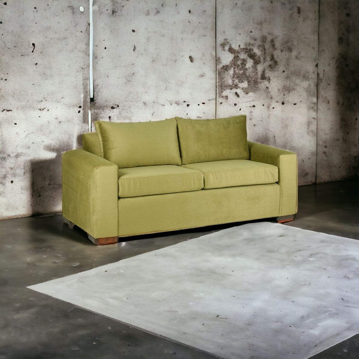 MUEBLES AMERICA - Sofá Neo 3 Cuerpos Tela Felpa Verde Musgo
