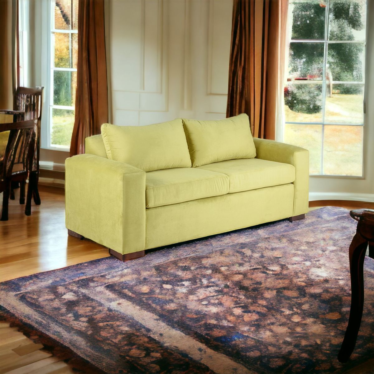 MUEBLES AMERICA - Sofá Neo 3 Cuerpos Tela Felpa Pistacho