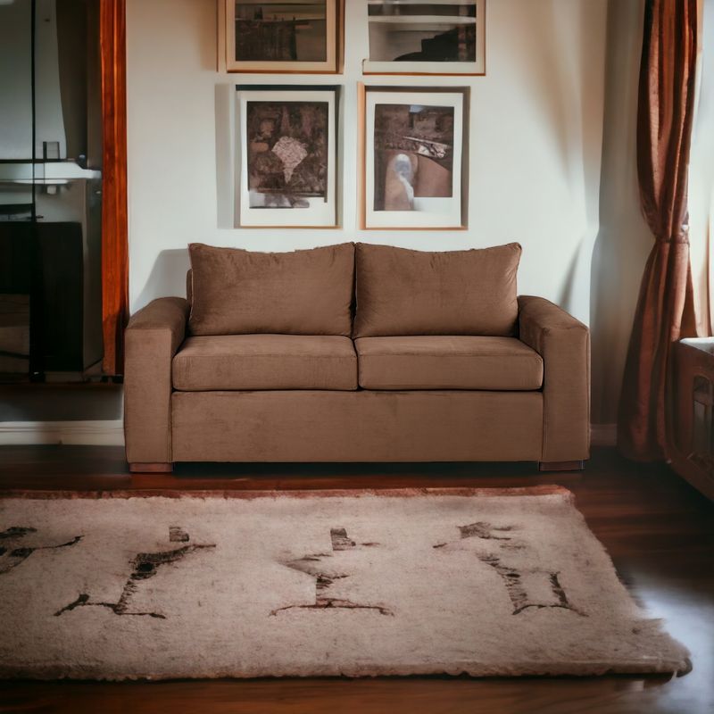 MUEBLES AMERICA - Sofá Neo 3 Cuerpos Tela Felpa Chocolate