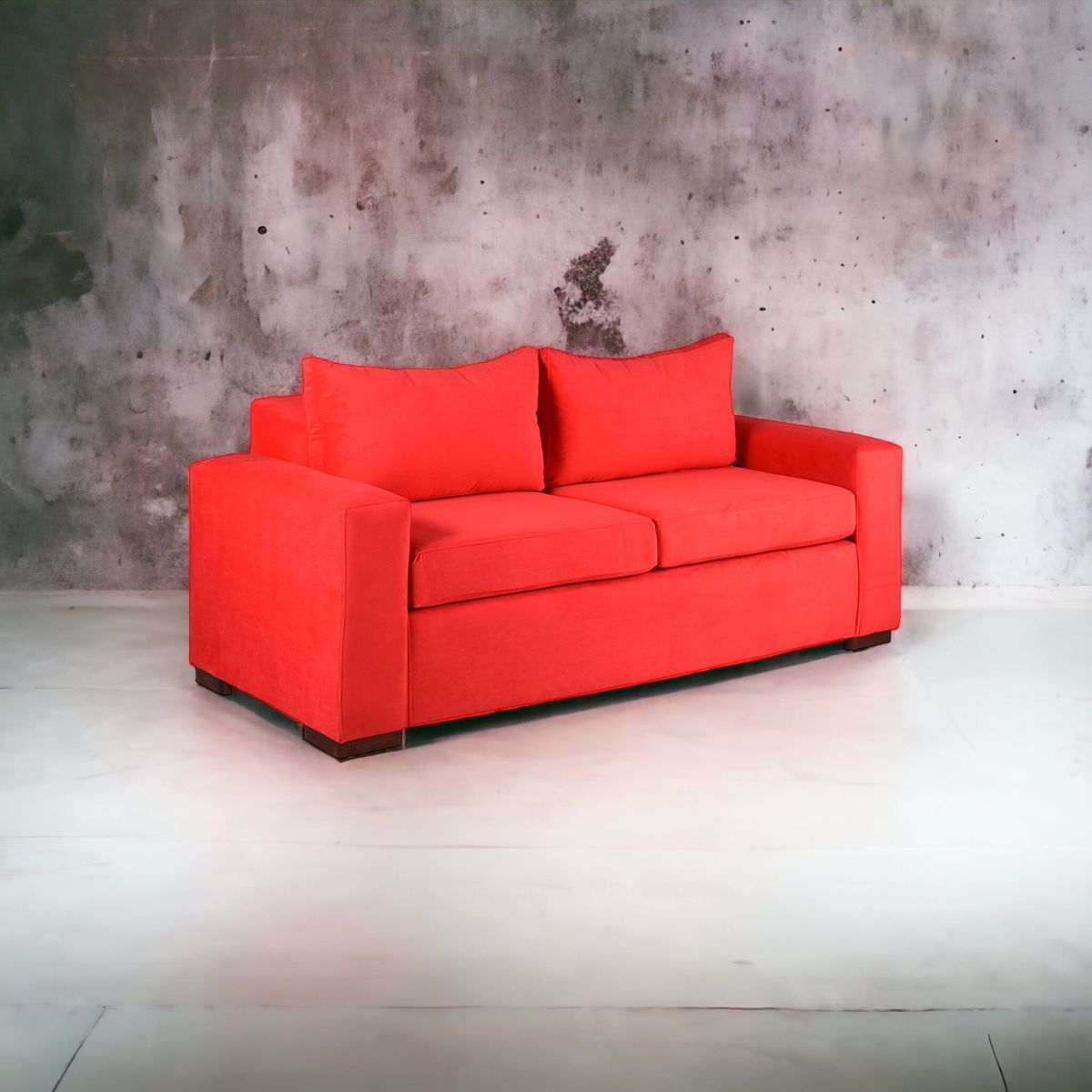 MUEBLES AMERICA - Sofá Neo 3 Cuerpos Tela Felpa Rojo