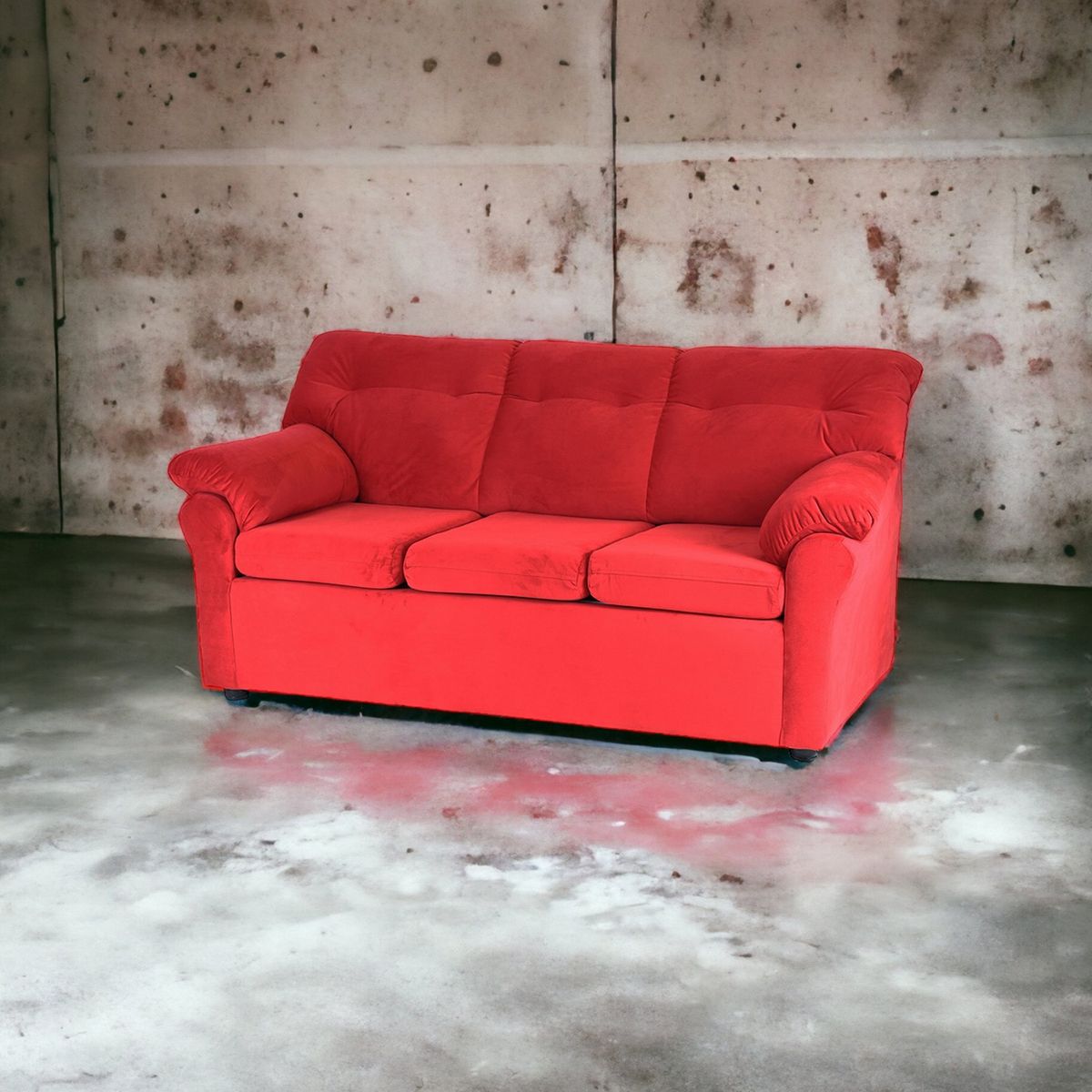 MUEBLES AMERICA - Sofá América 3 Cuerpos Tela Rojo