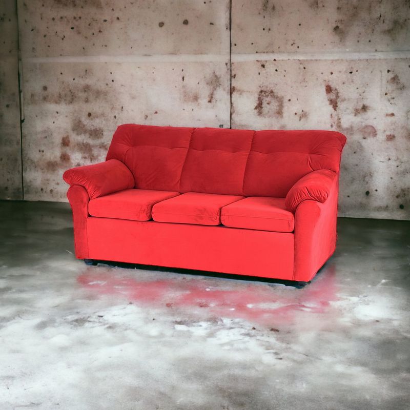 MUEBLES AMERICA - Sofá América 3 Cuerpos Tela Rojo