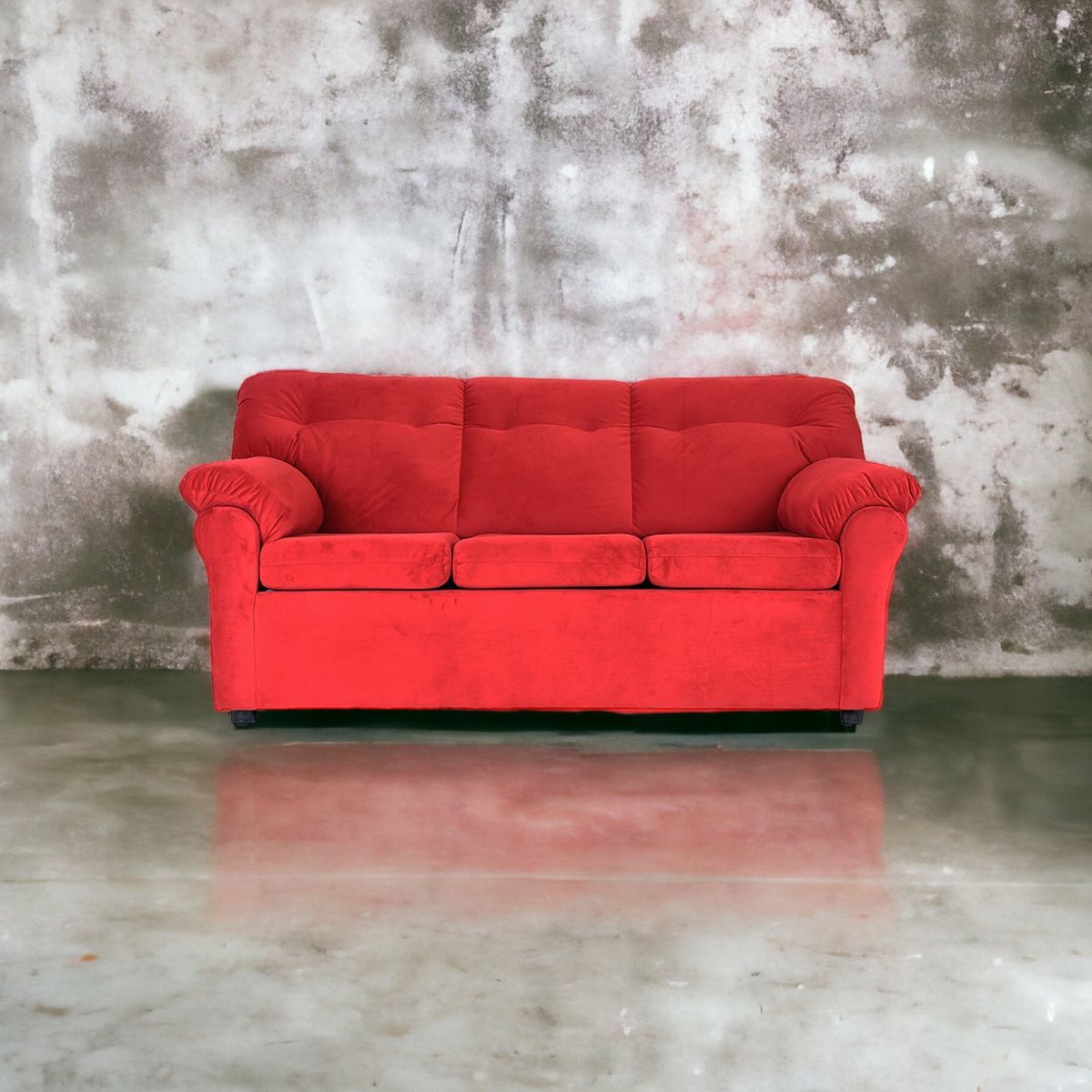 MUEBLES AMERICA - Sofá América 3 Cuerpos Tela Rojo
